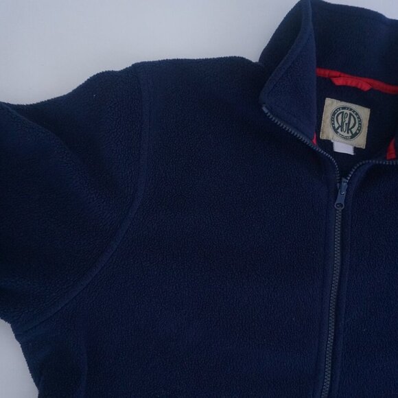 Vintage '90S R&R Navy Fleece Jacket Liner w/ Loops Zip Up Sweater Size Large - Picture 8 of 10